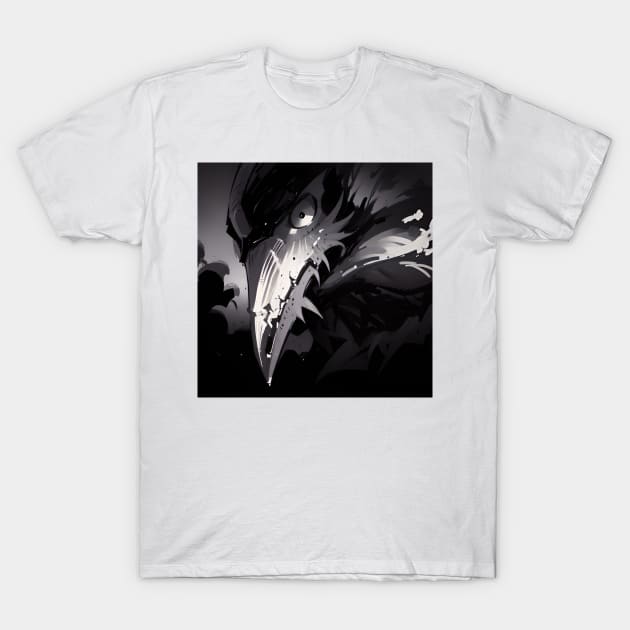 Crow Manga design T-Shirt by Proway Design